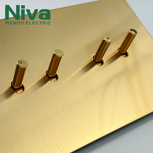 <span class=keywords><strong>Interruptores</strong></span> de pared de palanca de <span class=keywords><strong>4</strong></span> vías Niva Brass, estándar británico, panel de acero inoxidable, interruptor de luz para el hogar, la villa, la oficina y el hotel - Product Image 2