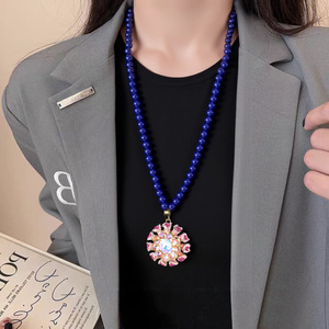 Guohaoshipin Chinese Style Violet Necklace Long Sweater Chain Animal Pendant Gift Jewelry Zinc Alloy Bezel Setting - Product Image 4