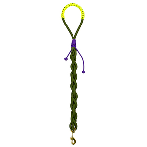 Correa de perro de nylon trenzado color turquesa con mango reflectante, estilo simple y duradero para perros. - Product Image 4