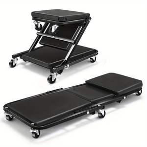 DB 36/40 pouces 2-en-1 pliable en forme de Z araignée chaise de réparation de voiture réglable roulant chaise de Garage pliante chaise industrielle - Product Image 2