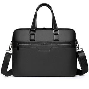 Sac pour ordinateur portable en cuir PU grande capacité, mallette d'affaires, sac de voyage, sac bandoulière, sacoche en cuir personnalisable pour hommes - Product Image 2