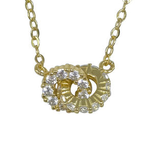 DUYIZHAO 925 gümüş döngü iyi şanslar tam elmas kolye kadınlar harika birbirine kolye kolye güzel takı kolye - Product Image 5