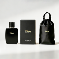 Flacons de parfum mats noirs de luxe 50 ml 100 ml avec bouchon en bois, couleur personnalisée, coffret cadeau haut de gamme et pochette de rangement en satin