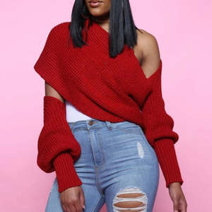 <span class=keywords><strong>Pull</strong></span> sexy à <span class=keywords><strong>col</strong></span> en V de luxe avec fermeture à la taille et style occidental - Product Image 2