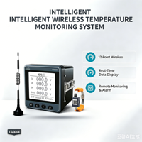 ES600E-12 Sistema de Monitoreo de Temperatura Inalámbrico Inteligente de Tres Fases, Medición de Potencia Completa Clase 0.5S, Pantalla LCD, ModbusRTU DL/T645
