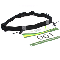 Ceinture de course en sergé élastique directe d'usine pour les événements de marathon de course de nuit d'hiver 6 options de couleur stock de ceinture de numéro de course de triathlon
