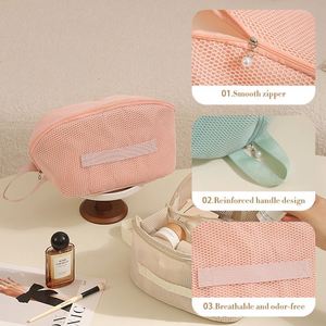 Nueva Bolsa de Almacenamiento Multifuncional para Cosméticos, con Diseño de Malla y Gran Capacidad, con Compartimentos para Organizar y Guardar Artículos - Product Image 3