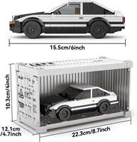 PB PB8810 ABS MOC, Modelo de Contenedor, Coche AE86, Bloques de Construcción Educativos para Armar, Juguetes para Adolescentes y Adultos, Regalos, Juego de Bloques de Construcción 1:32