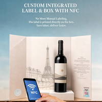 Boîte de luxe en papier d'art pour whisky et vodka avec kit d'étiquettes RFID intelligentes, emballage cadeau écologique personnalisé pour spiritueux, pour la vente au détail de marques et logo OEM