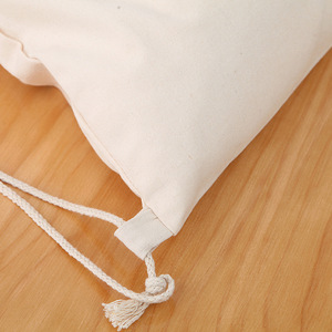 Umwelt freundliche leere doppelte Schnur Baumwolle kleine Tasche Lagerung Geschenk Schmuck Leinwand Tasche benutzer definierte personal isierte - Product Image 3