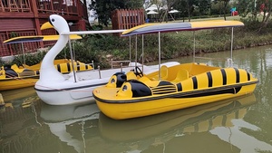 Barca Elettrica Little Bee per Bambini e Adulti, Intrattenimento all'Aperto, in Vetroresina e Acciaio, Design Cartoon, 5 Posti, Certificata CE, per Parchi Acquatici - Product Image 4