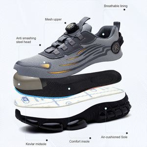 Indestructible Steel Toe Protective Safety <b>Shoes</b> <b>Men's</b> Slip Resistant Abrasion Resistant <b>Work</b> <b>Shoes</b> - Product Image 3