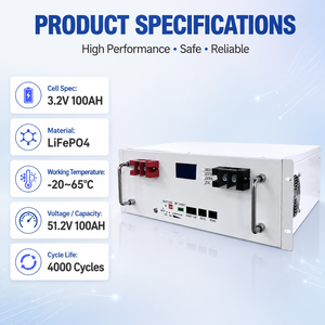 Batterie LiFePO4 empilable 51,2 V 100 Ah pour site télécom, 4000 cycles, système BMS intelligent pour UPS - Product Image 2