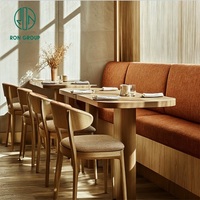Ensemble de meubles de salon de thé et de restaurant de qualité supérieure, avec table en bois, sièges en tissu capitonnés, canapé et table