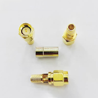 Soldadura de ventana abierta macho SMA Conectores RF de 50 ohm Conector de cable coaxial para RG58/LMR195/RG400
