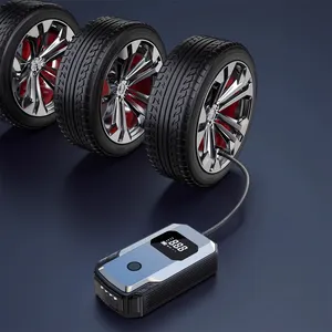 Rechargeable Mini Air Compressor Tire Inflator With Jump Starter Car Air Pump With Power Bank