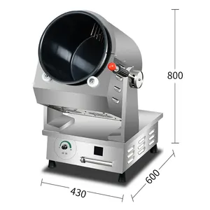 Mesin memasak otomatis komersial cerdas dalam panci dapur drum putar pengaduk listrik robot penggorengan koki wajan terbaik cerdas