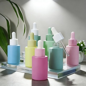 30ml Frosted Green Essential Oil Glass Pump Dropper Bottle Face Skin Care Packaging Pump Serum Bottle 30ml With Gift <b>Box</b> - Product Image 2