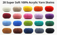 En gros 73 Pièces Crochet Kit Polyester 100g Acrylique 8 plis Crochet Lait Coton Lana Laine Fil Mélangé pour Tricotage