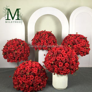 Boule de fleur d'orange Babybreath bon marché Centre de table Arrangements de boules florales artificielles Décors de fleurs de <span class=keywords><strong>mariage</strong></span> - Product Image 6