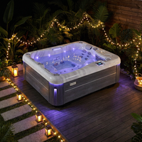 VIRLUX Spa de jardin pour 3 personnes avec 25 jets de massage, coque en acrylique et design autoportant, incluant un fauteuil inclinable
