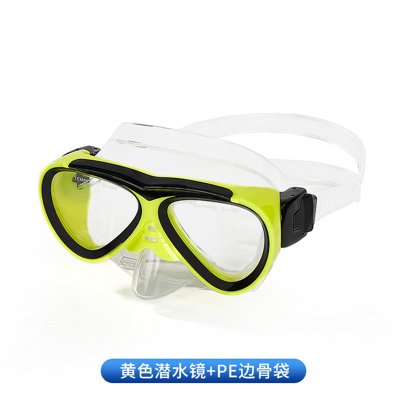 Yellow diving mask PE side rib bag