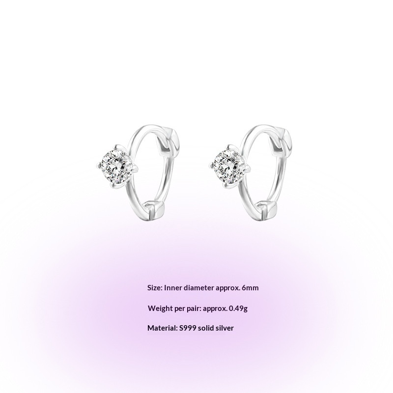 single-diamond earrings,a pair