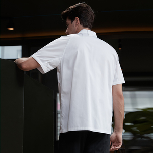 Nouvelle veste de chef unisexe en tissu tissé, à manches courtes ou longues, <span class=keywords><strong>pour</strong></span> restaurant, boulangerie, restauration, vêtements de travail de cuisine - Product Image 3