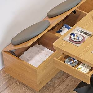 Muebles de celebridades de Internet para tiendas de aperitivos, Banco largo de madera, sofá de almacenamiento, juego de sillas de mesa de olla caliente para cafeterías, bares, cafeterías - Product Image 3