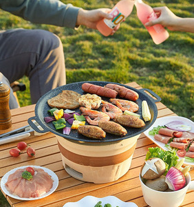 กระทะย่างบาร์บีคิวหินไมแฟน กระทะไม่ติดกระทะสำหรับใช้ในครัวเรือน เทปปันยากิ กระทะบาร์บีคิวเกาหลี เตาแก๊สแบบพกพา กระทะย่างกลางแจ้ง - Product Image 4
