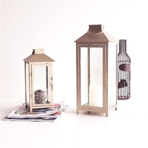 Set di 2 Handcrafted <span class=keywords><strong>La</strong></span> <span class=keywords><strong>Lanterna</strong></span> in Metallo Dotato di Morbidamente Curvo Top E Arrotondato Maniglia <span class=keywords><strong>Lanterna</strong></span> - Product Image 5
