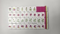 Ensemble de Mahjong Mood Storm, style chinois antique rose, tuiles sculptées à la main de luxe pour adolescentes, pour les fêtes à la maison