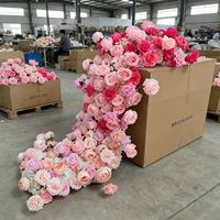 Arrangement de fleurs artificielles en soie rouge, fait main, réaliste, petite taille, pour centre de table de mariage, fête des mères, décorations d'allée et de table