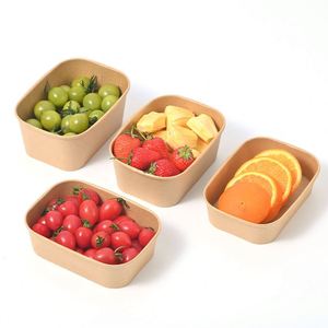 Tazones Desechables de Papel Kraft Grueso Ecológico con Logotipo Personalizado para Comida Rápida, Aperitivos, Arroz, Comida para Llevar, con Tapas - Product Image 3