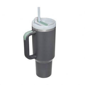 Gourde isotherme anti-fuite de 40 oz avec poignée, couvercle et paille pour le camping et la randonnée - Product Image 1