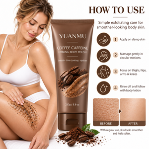 Gommage corporel raffermissant à la caféine et au guarana, 250g, marque privée OEM ODM, exfoliant lissant et tonifiant pour la peau - Product Image 6