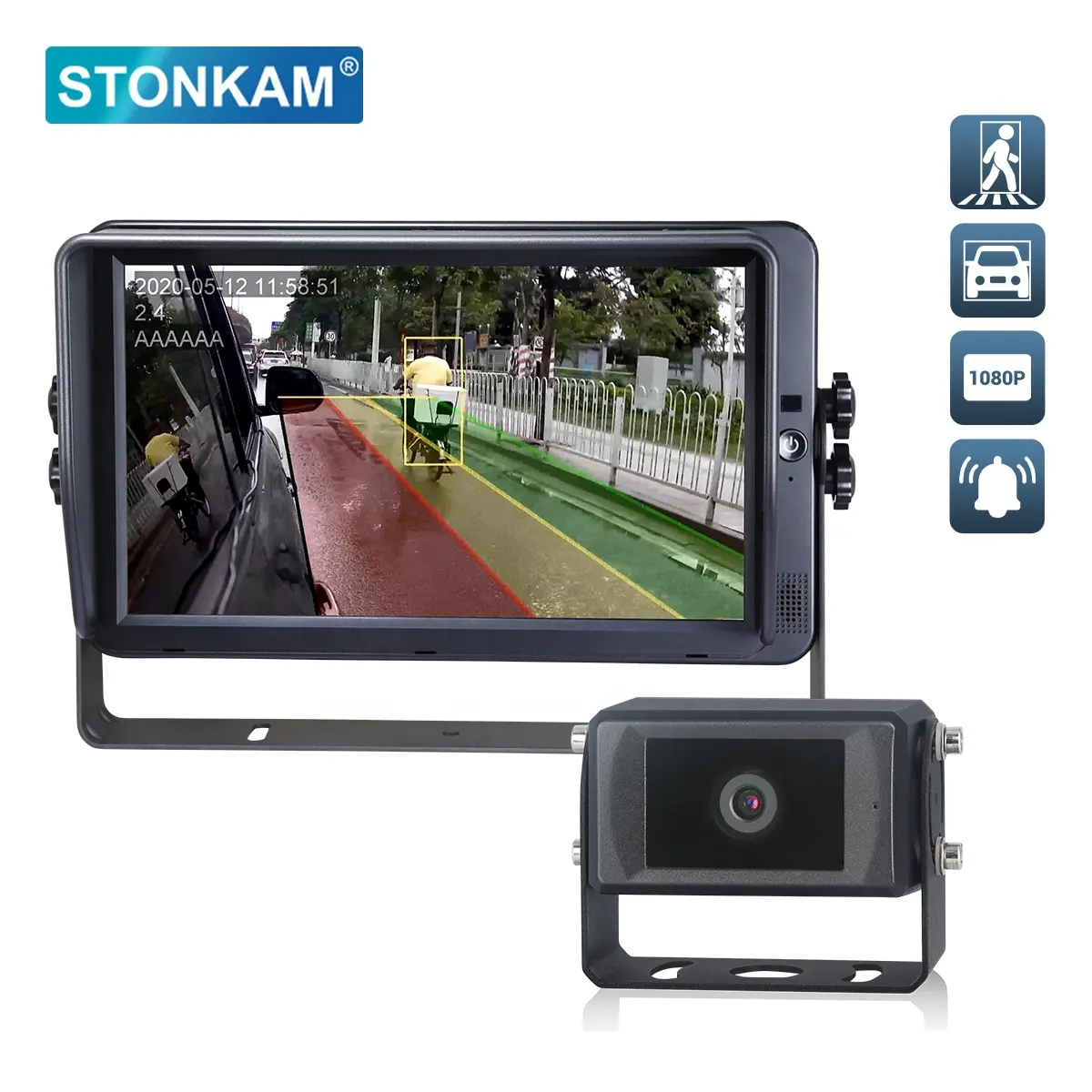 STONKAM Smart Backup Camera Blind Spot Detection AI-Powered IP69K Rated Vehicle Safety System