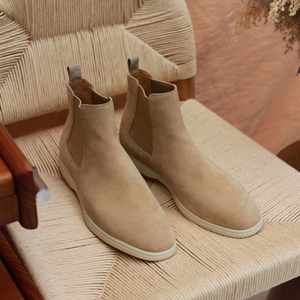 Bottes Chelsea montantes pour hommes, style britannique, bout carré, rehaussantes, décontractées et habillées, respirantes et antidérapantes - Product Image 6