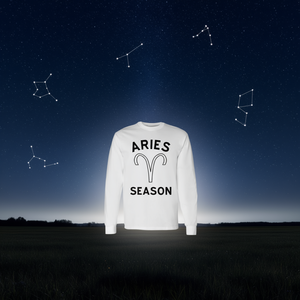 T-shirt a maniche lunghe con simbolo zodiacale della stagione di Ariete, astrologia - Product Image 3