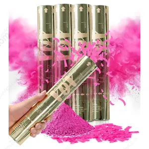 Wholesale Boy Or Girl Pink Blue Holi Gender Reveal Baby Shower Party Supplies Popper Smoke Powder Confetti Stick Cannon