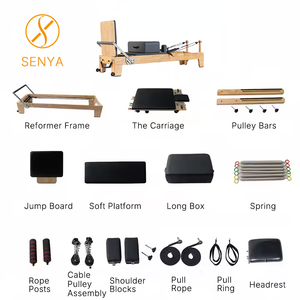 Hot Selling Oak Wood Five-Piece <b>Sliding</b> <b>Bed</b> Core Reformers Machine Home Gym Fitness Yoga Body Exercise Oak Wood Reformer - Product Image 2