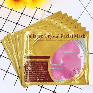 Collagene rosa coreano viso foglio maschera oro all'ingrosso riparazione idratante Anti-età nutriente cristallo rosa bellezza pelle