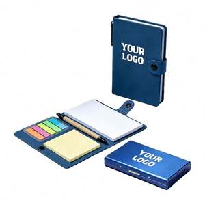 Wholesale Kraft Cover Small Notebook with <b>Sticky</b> Notes Custom Logo Kraft <b>Notepad</b> with Pen for Office Business Promo Gift - Product Image 1