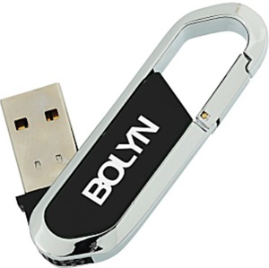 Outdoor Carabiner USB Drive With Secure Clip Keychain Flash Drive High Capacity Storage Metal Construction Custom Logo