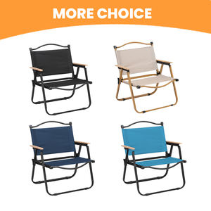 مجموعة كراسي قابلة للطي وطاولة خشبية صلبة للاستخدام الخارجي، معدات محمولة للتخييم والصيد - Product Image 1