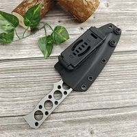 Couteau de chasse à lame fixe en acier D2 avec manche intégral, pour le camping, la défense personnelle et l'EDC, avec étui Kydex
