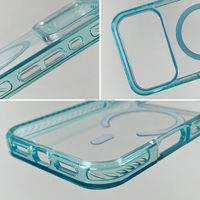 Coque de téléphone magnétique transparente en TPU de qualité supérieure avec anneau de protection d'objectif effet goutte d'huile pour iPhone 18 17 16 15 Pro Max