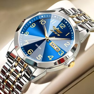 Fashionable dual-calendar quartz watch - New digital <b>face</b> waterproof men's watch - Product Image 1