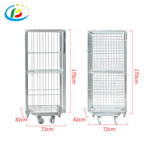Chất Lượng Durable Ráp Siêu Thị Heavy Duty Có Thể Gập Lại Kho Giỏ Hàng Xe Đẩy CuộN Lồng <span class=keywords><strong>Container</strong></span> Cho Lưu Trữ - Product Image 4