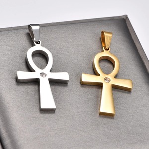 Collar con Colgante Cruz Ankh Egipcio Antiguo de Acero Inoxidable Retro para Mujeres y Hombres, Amuletos de Oración, Cadena, Joyería Religiosa de Metal - Product Image 4